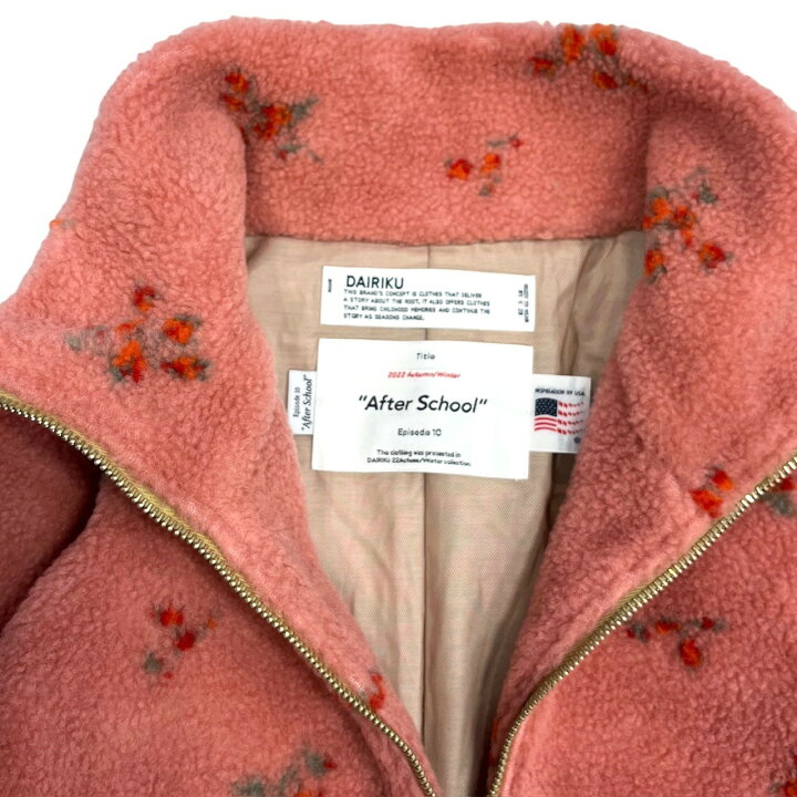 楽天市場】ダイリク・DAIRIKU 22AW Flower Fleece Zip Up Boulson 状態  