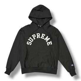 Supreme・シュプリーム × Champion・チャンピオン 25SS Hooded Sweatshirt 状態A スウェット フーディー パーカー コラボ サイズM ブラック メンズ （4317M）【中古】