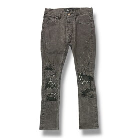 fagassent ファガッセン クラッシュリペアデニムパンツ 状態A ジーンズ サイズ1 ブラック メンズ （9387M）【中古】