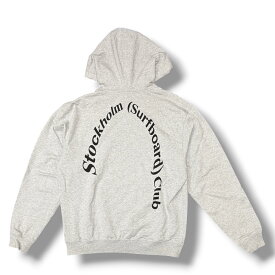 STOCKHOLM SURFBOARD CLUB ストックホルムサーフボードクラブ バックロゴスウェットパーカー 状態B フーディー サイズL グレー メンズ （14168M）【中古】