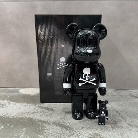 MEDICOM TOY・メディコムトイ × mastermind JAPAN・マスターマインドジャパン BE@RBRICK 状態A BLACK CHROME Ver. 100％ & 400％ サイズF ブラック メンズ （14777M）【中古】