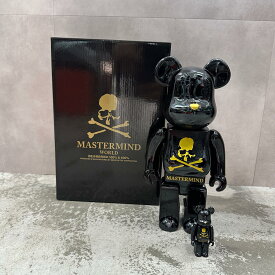 MEDICOM TOY・メディコムトイ × mastermind JAPAN・マスターマインドジャパン BE@RBRICK 400％ 100％ 状態A 繁栄 サイズF ブラック メンズ （14779M）【中古】