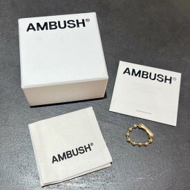 未使用 AMBUSH・アンブッシュ BALL CHAIN RING 状態SS ボールチェーンリング 指輪 サイズ3 ゴールド メンズ （8584M）【中古】