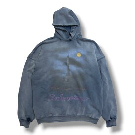 BALENCIAGA・バレンシアガ 24SS Paris Moon Hoodie パリムーン スウェットパーカー 状態A 長袖 スウェットパーカー 744462 サイズ2 ブルー メンズ （18574M）【中古】