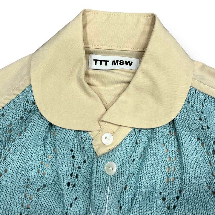 楽天市場】ティー・TTT_MSW 22SS Knit Cardigan Docking Shirt 状態SS  