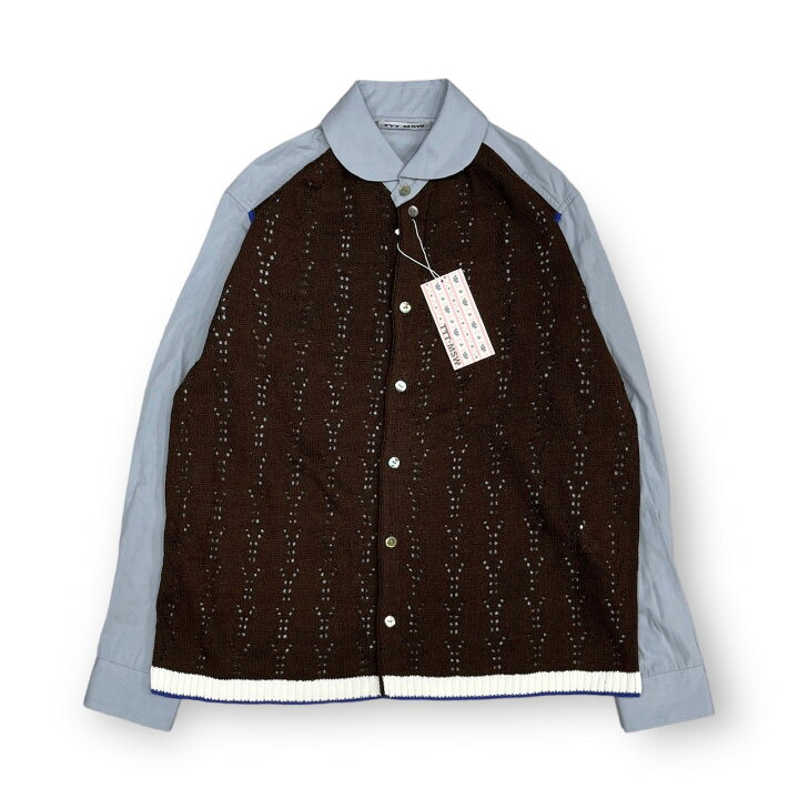 楽天市場】ティー・TTT_MSW 22SS Knit Cardigan Docking Shirt 状態SS  
