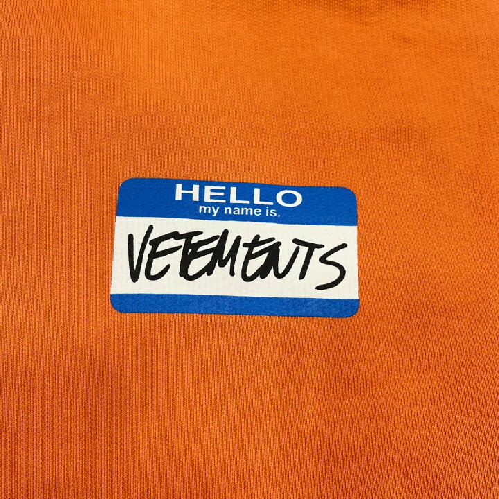 楽天市場】ヴェトモン・VETEMENTS Hello my name is Hoodie 状態B  