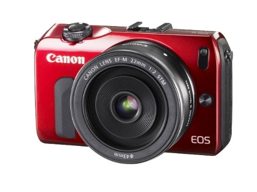 中古 Canon ミラーレス一眼カメラ EOS M レンズキット 最大62％オフ STM付属 EF-M22mm レッド 贈答品 F2 EOSMRE-22STMLK