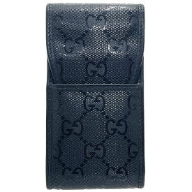 グッチ GGインプリメ シガレットケース PVC レザー ブラック 181716 タバコケース アイコスケース ブランド小物【中古】