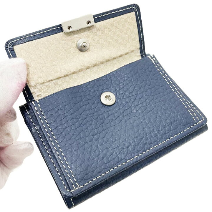楽天市場】和光 財布 レザー 三つ折り財布 革 ネイビー 紺 05402024  