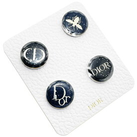 クリスチャンディオール ノベルティ ピンバッジ 4点セット ブラック系 ネイビー系 CD DIOR ロゴ ハチ ピンブローチ アクセサリー ブランド小物 箱付き【未使用】