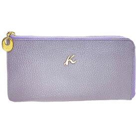 キタムラK2 Kロゴ L字ファスナー長財布 レザー パールライトパープル系 財布 レディース 美品【中古】