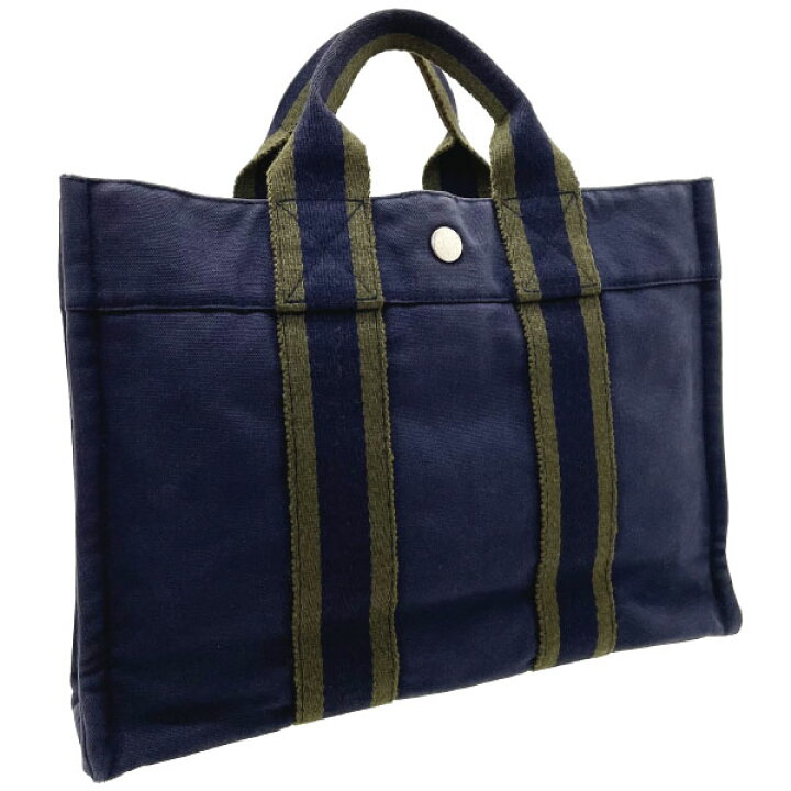 楽天市場】エルメス トートバッグ フールトゥPM キャンバス ネイビー  