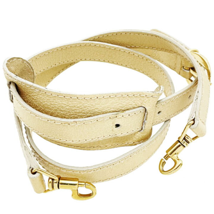 楽天市場】グッチ バッグストラップ レザー 革 クリーム系 ゴールド  