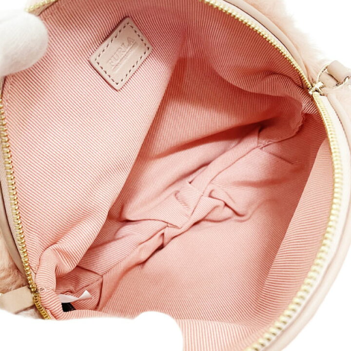 FURLA ピンク ファー ショルダーバッグ フルラ メトロポリス 
