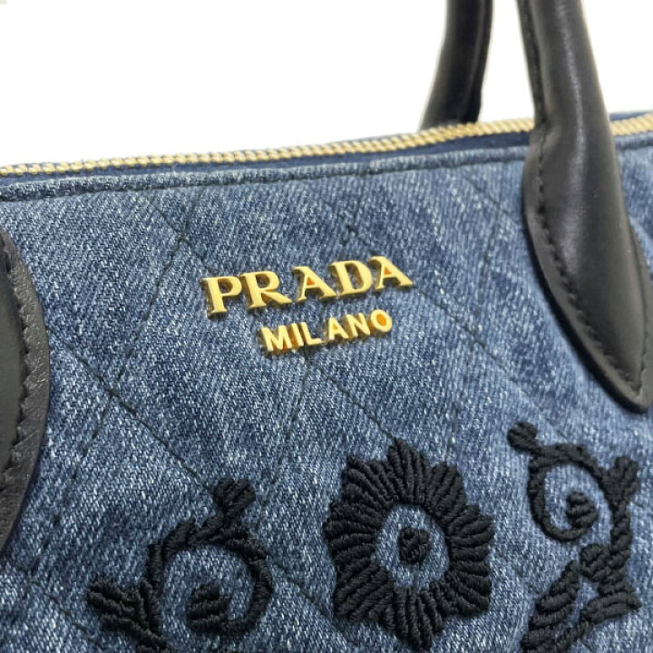 楽天市場】プラダ 2WAYバッグ コルセール デニム 刺繍 トートバッグ 