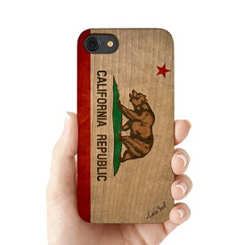 Case Yard【 ウッド iPhoneケース / California State Flag カリフォルニア ステイト フラッグ / iPhone6 iPhone7 iPhone7plus / チェリーウッド 】