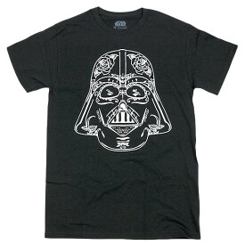 ユニセックス プリント Tシャツ Star Wars スターウォーズ ダースベイダー マスク ブラック Vader Face