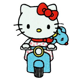 Hello Kitty 【ハローキティ / アイロン ワッペン / キティちゃん＆ジョーイ スクーターデザイン P-HK-0021 / マルチカラー】