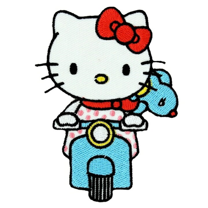 楽天市場 Hello Kitty ハローキティ アイロン ワッペン キティちゃん ジョーイ スクーターデザイン P Hk 0021 マルチカラー 買付け屋 楽天市場店