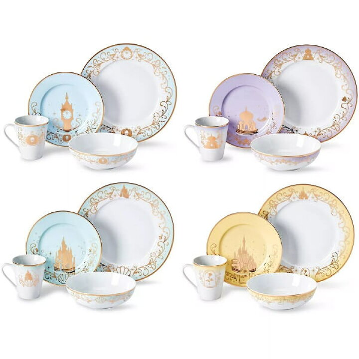 楽天市場 ディズニー 食器セット ディズニープリンセス セラミックお皿セット 16ピース Disney 買付け屋 楽天市場店