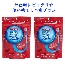 ★ ポイント10倍 ★ ☆ 2袋セット ☆ 使い捨て 歯ブラシ ミニ歯ブラシ マックスフレッシュ 24本入り×2袋 Colgate コルゲート