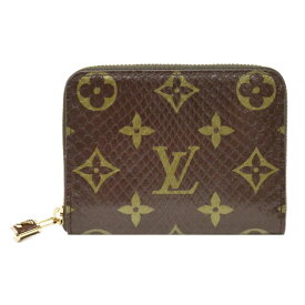 中古 ルイヴィトン 財布 N80149 LOUIS VUITTON LV モノグラム・パイソン ジッピー・コインパース ブラウン T-YJL05392 極美品 レア