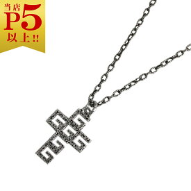 中古 グッチ アクセサリー GUCCI アラベスクパターン スクエアG クロス スターリングシルバー ネックレス メンズ T-YJ05848