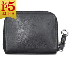 プラダ 財布 PRADA レザー 二つ折り コンパクト財布 ウォレット 黒 ブラック メンズ シルバー金具 OJ10070