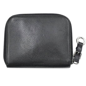 プラダ 財布 PRADA レザー 二つ折り コンパクト財布 ウォレット 黒 ブラック メンズ シルバー金具 OJ10070
