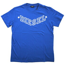 ディーゼル Tシャツ メンズ 半袖 丸首 ロゴプリント ブルー Sサイズ 30307 新品