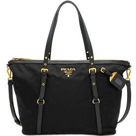 プラダ バッグ 1BG253 PRADA 2WAY トートバッグ ストラップ付き TESSUTO+SAFFIAN ネロ ナイロン+カーフ ブラック アウトレット 新品