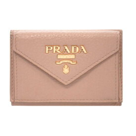 【ポイント6倍以上★】プラダ 財布 1MH021 PRADA 三つ折り 小銭入れ付き GLロゴ チプリア カーフパウダーピンク ゴールド金具 わけありセール 新品