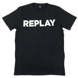 【ポイント6倍以上★】リプレイ Tシャツ M3594 REPLAY メンズ 半袖 丸首 ベーシック ジャージー クルーネック ロゴTEE ブラック Mサイズ 04110 アウトレット 新品