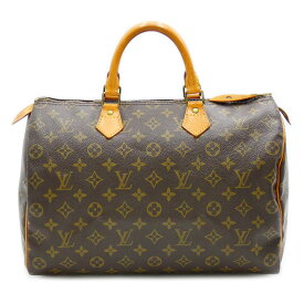 【ポイント6倍以上★】中古 ルイヴィトン バッグ M41524 LOUIS VUITTON モノグラム スピーディ35 ハンドバッグ ブラウン ゴールド金具 レディース JJS01762