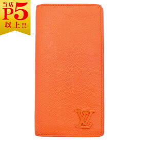 ルイヴィトン 財布 ヴィトン トリヨン LV アエログラム ポルトフォイユブラザ 二つ折り長財布 オレンジ メンズ M81153