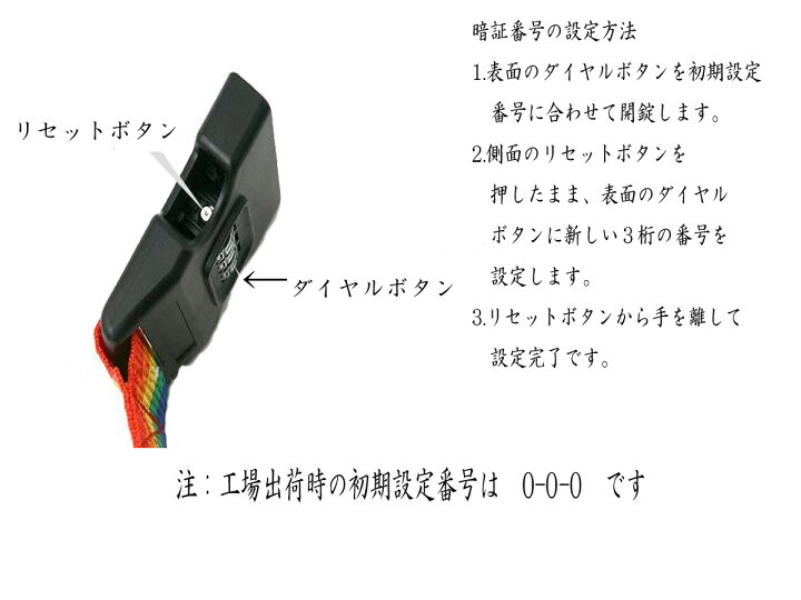 楽天市場 送料無料 小型宅配便 ワンタッチ ダイヤルロック式スーツケースベルト 旅行用品 3桁 旅行便利グッズ ダイヤル ロック式 鍵 カギ 設定簡単 説明書同梱 Ktworld