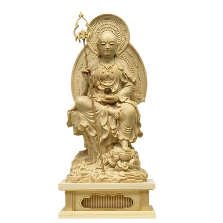楽天市場】木彫り仏像【地蔵菩薩半跏像】 桧木 坐2.5寸 総高20.5cm 