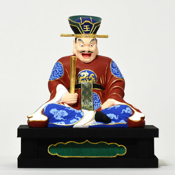 楽天市場】木彫り 仏像 【閻魔大王】 桧木 坐2.5寸 極彩色 総高約13cm 