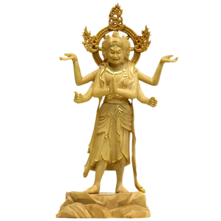 楽天市場】木彫り仏像 小仏‐三十三間堂形【阿修羅像】 柘植 金泥仕様 