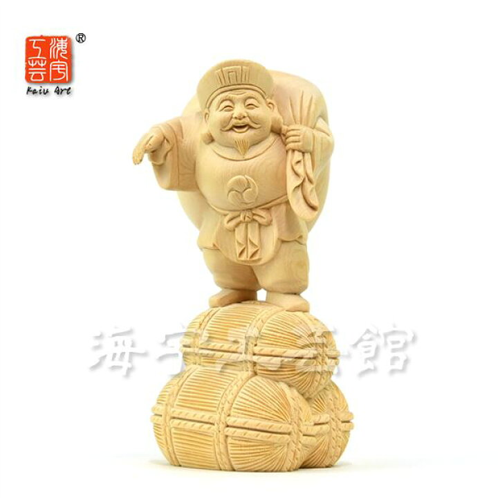 楽天市場】木彫り仏像 【招き大国様（大黒天）】 桧木（ヒノキ） 立2.5 