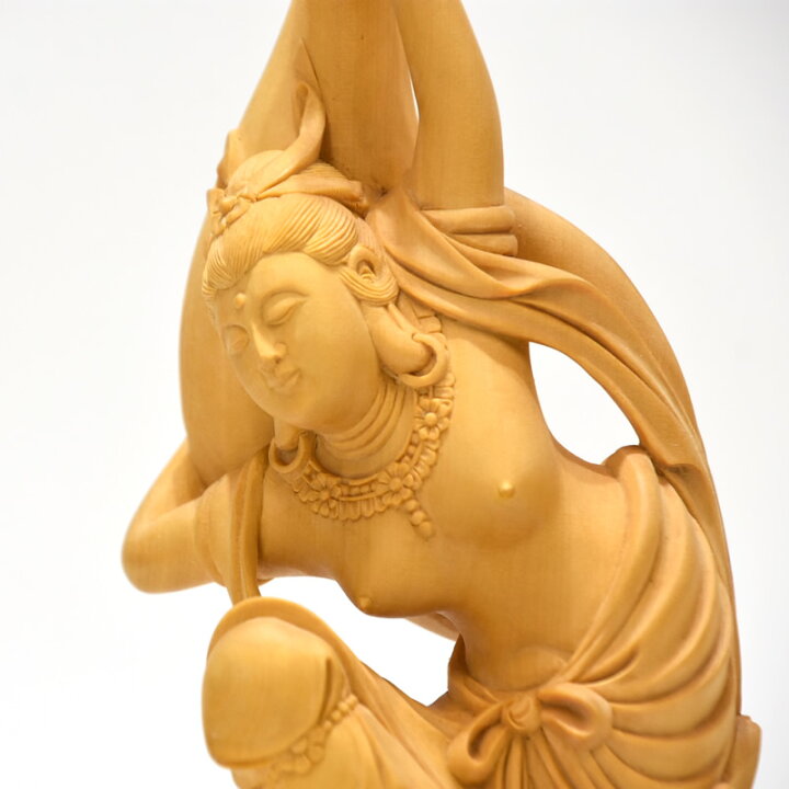 楽天市場】木彫り仏像 【柘植飛天（天女）】 一本彫り 総高34cm : 海宇 