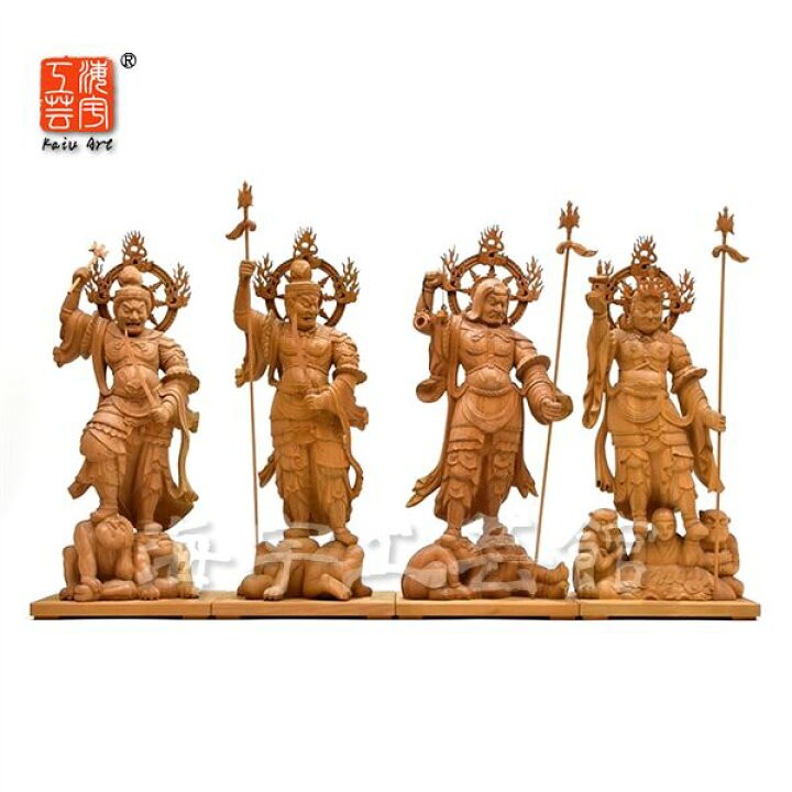 楽天市場】木彫り仏像 東寺形【四天王】セット 欅（ケヤキ） 「持国天 