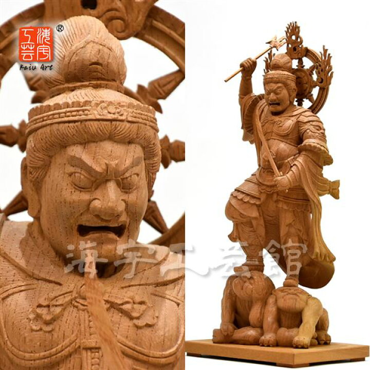 楽天市場】木彫り仏像 東寺形【四天王】セット 欅（ケヤキ） 「持国天 