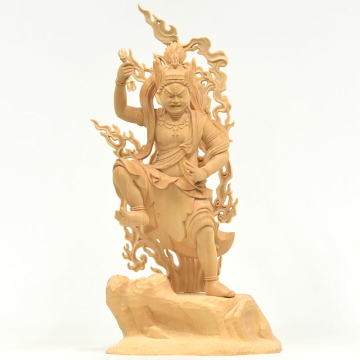 楽天市場】木彫り仏像 【蔵王権現像】桧木 上彫 立8.0寸 総高43cm 