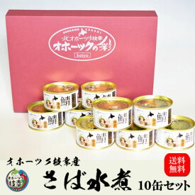 さば水煮缶詰　10缶セット　北海道オホーツク枝幸産を水揚げ当日フレッシュパック！