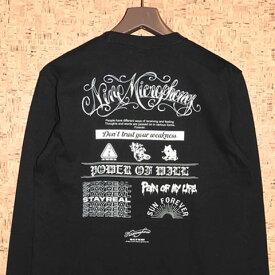 9MICROPHONES ［ナインマイクロフォンズ］ ロンT128-44442 WORDS L/S TEE
