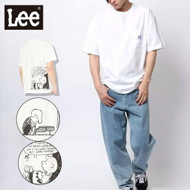 Lee リー SNOOPY スヌーピー バックサイドプリントTシャツ ユニセックス LT3015 トップス 半袖