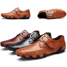 ビジネスシューズ メンズ モンクストラップ ベルト スリッポン&#160;革靴 ローファー紳士靴ウォーキングシューズ