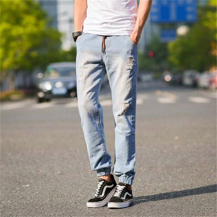 楽天市場】デニムパンツ メンズ ジーンズ スキニー ジョガーパンツ 
